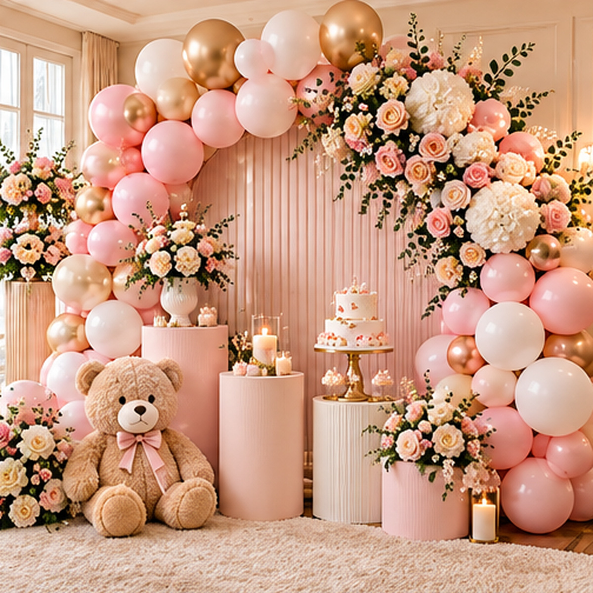 Baby shower balloon décor